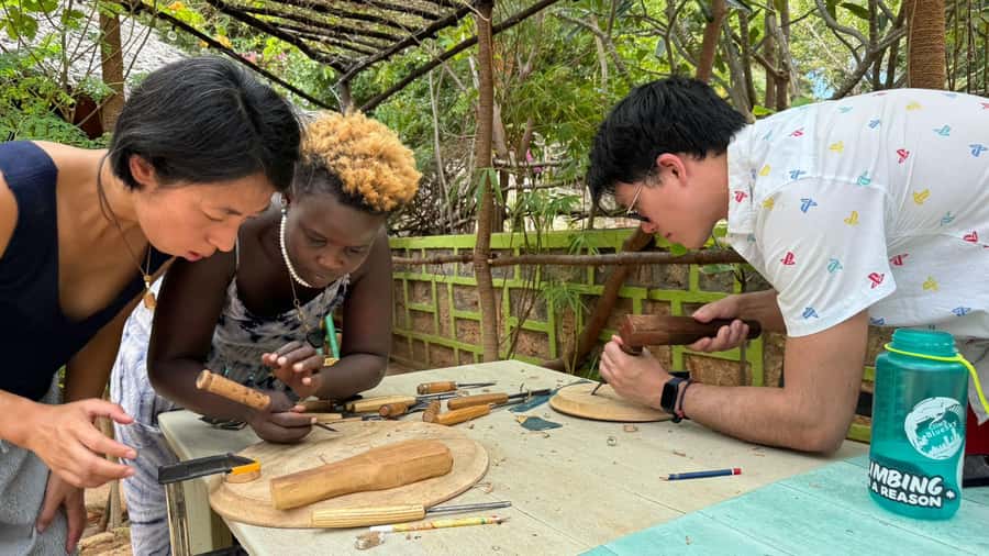 Beginner Swahili Woodcarving Classes with Woman Woodcarver - Meeting Almasi in Shela
