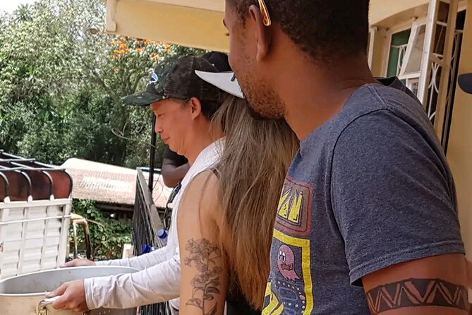 Coffee farm tour, coffee roasting and tasting experience - Sitting down for fresh Kenyan coffee