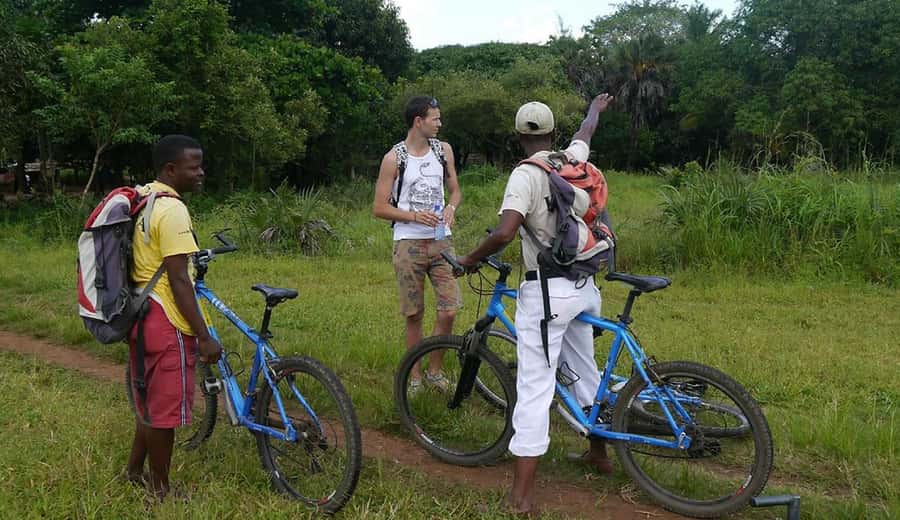 Diani Beach: Village tour on a bike with hotel pick-up - A primary school visit with a useful way to help