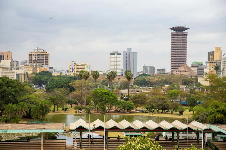 Nairobi: Museum, KICC, Giraffe Centre & Bomas of Kenya Tour - KICC rooftop views over central Nairobi